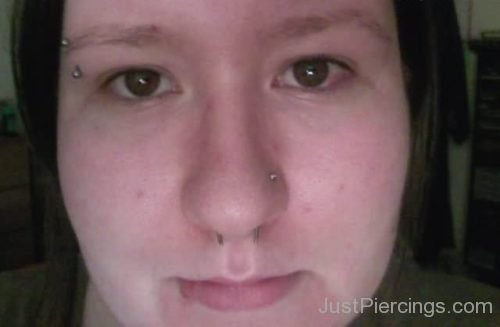 Eyebrow, Septum And Nostril Face Piercing-JP1092