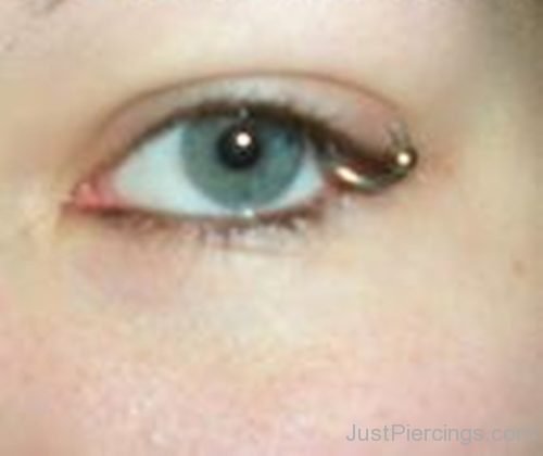 Eyelid Piercing Closeup With Ball Closure Ring-JP126