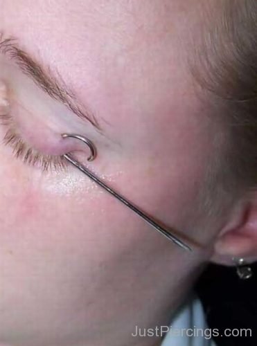 Eyelid Piercing Picture For Girls-JP129