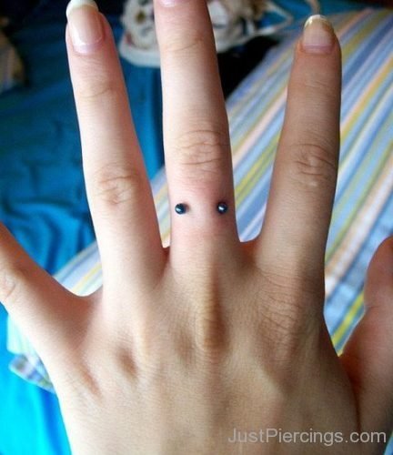 Finger Piercing With Cool Black Barbell-JP1082