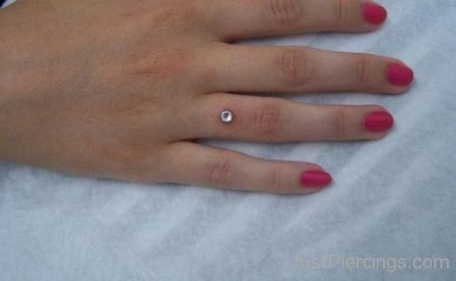 Finger Piercing With Gem For Girls-JP1087