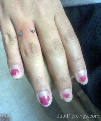 Finger Piercing With Silver Barbell-JP1098