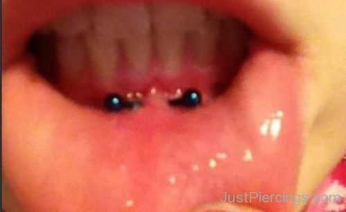 Frowny Piercing With Blue Barbell For Girls-JP1044