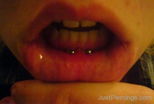 Frowny Piercing With Gold Barbell Jewelry-JP1053