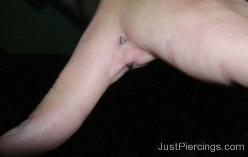 Hand Web Piercing With Spike Barbell Stud-JP1138