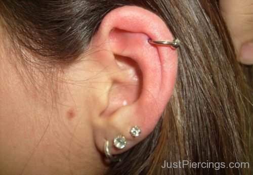 Helix Piercing With Golden Ring-JP1072