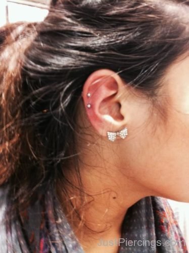 Helix Piercings With Silver Studs-JP1080