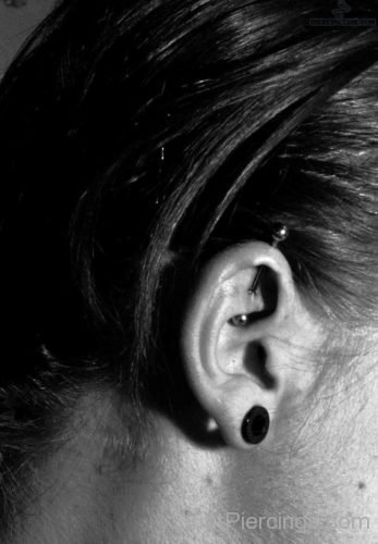Helix , Rook Piercing And Lobe Stretching-JP1046