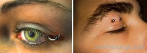 Horizontal And Ring Eyelid Piercing-JP153