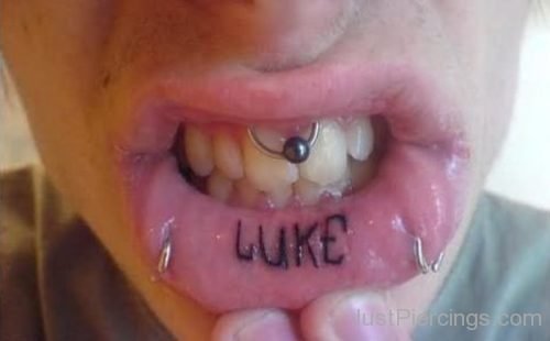 Luke Lip Tattoo And Frowny Piercing-JP1092