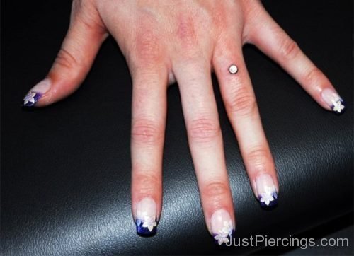 Fingers Piercing With Single Dermal For Girls-JP1209