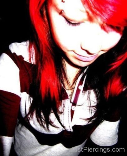 Red Hair Girl With Eyebrow Piercing-JP195