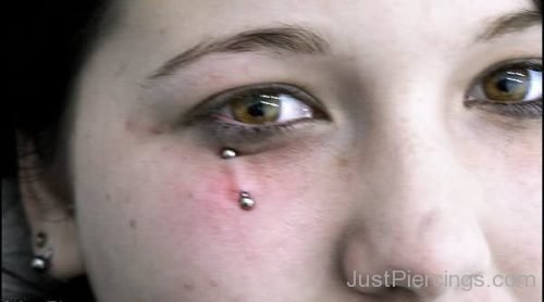 Silver Barbell Lower Eyelid Piercing-JP170