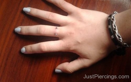 Silver Barbells Finger  Piercing-JP1248