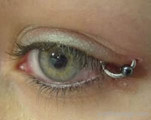Silver Bead Ring Eyelid Piercing-JP171