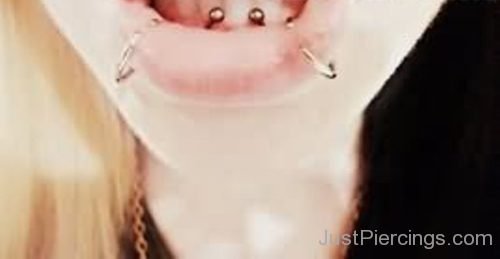 Snake Bites And Frowny Lower Lip Piercing-JP1132